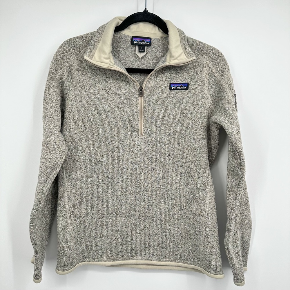 Patagonia Women's Better Sweater 1/4-Zip Fleece Pelican Cream Size Small
